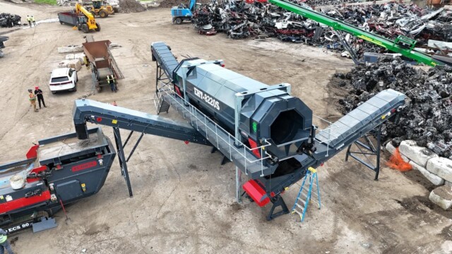 Eddy Current separator fed by Trommel on ASR site
