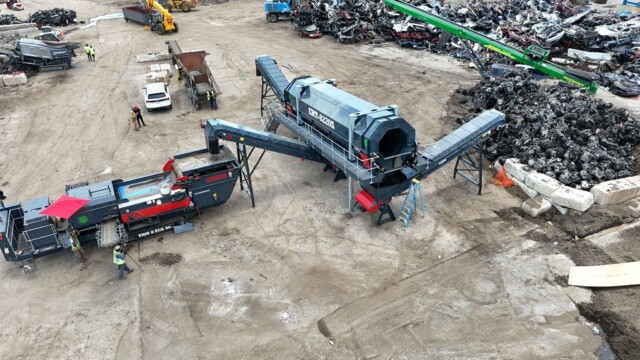 ASR site with eddy current separator and trommel